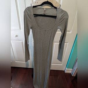 SKIMS Gray Long Sleeve Dress